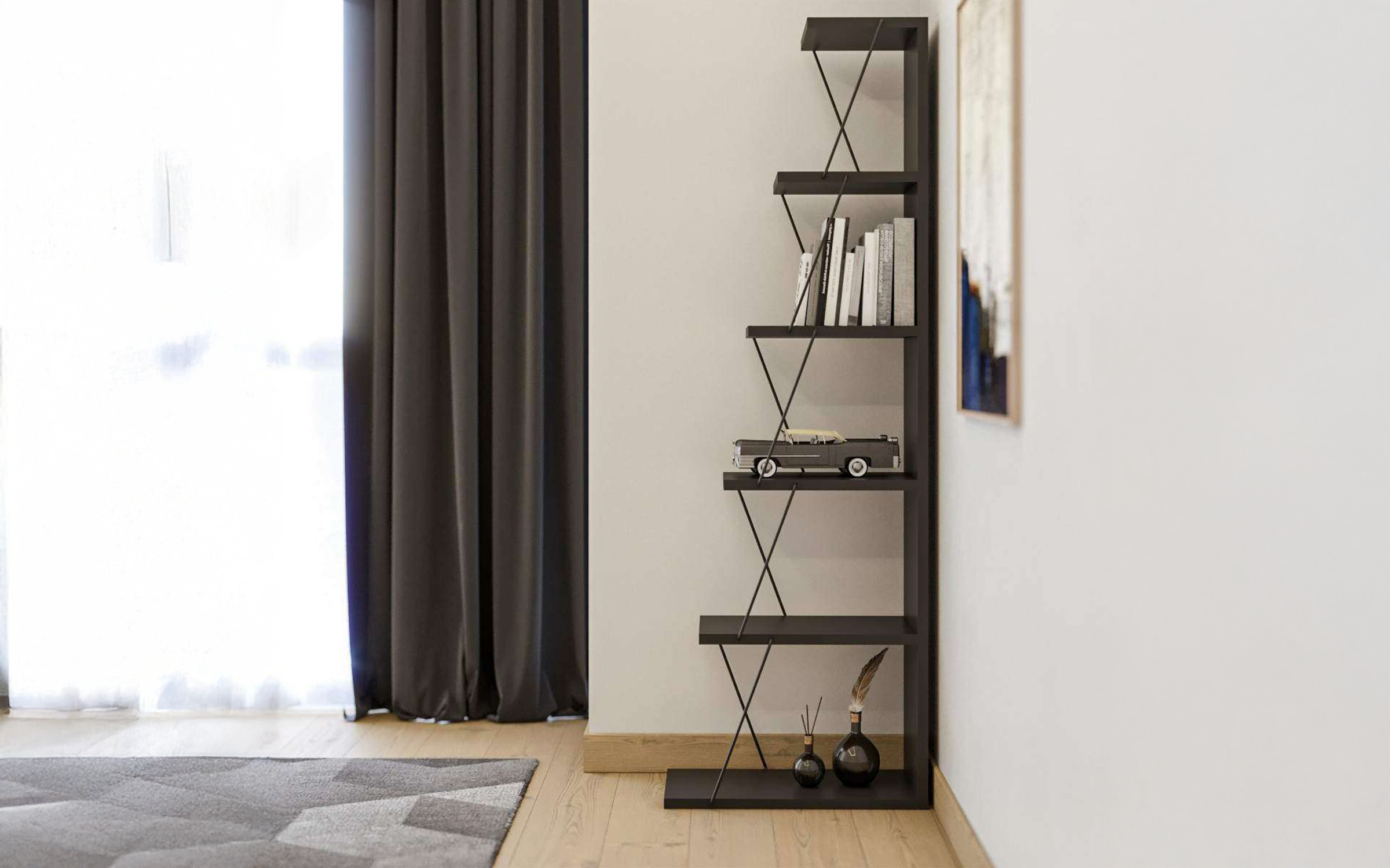 Etajera Fresco, antracit  2